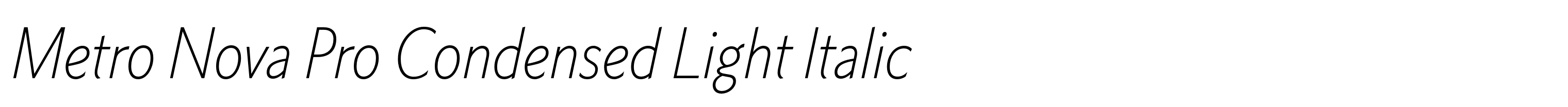 Metro Nova Pro Condensed Light Italic